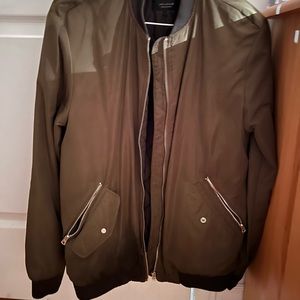 Olive Green Zara Bomber Jacket